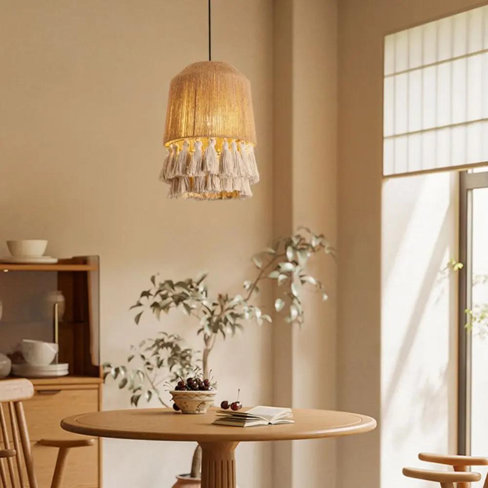 Lightsin Bohemian Creative Tassel Handmade Hemp Rope Pendant Light - House Comfort