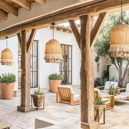 Lightsin Bohemian Creative Tassel Handmade Hemp Rope Pendant Light - House Comfort