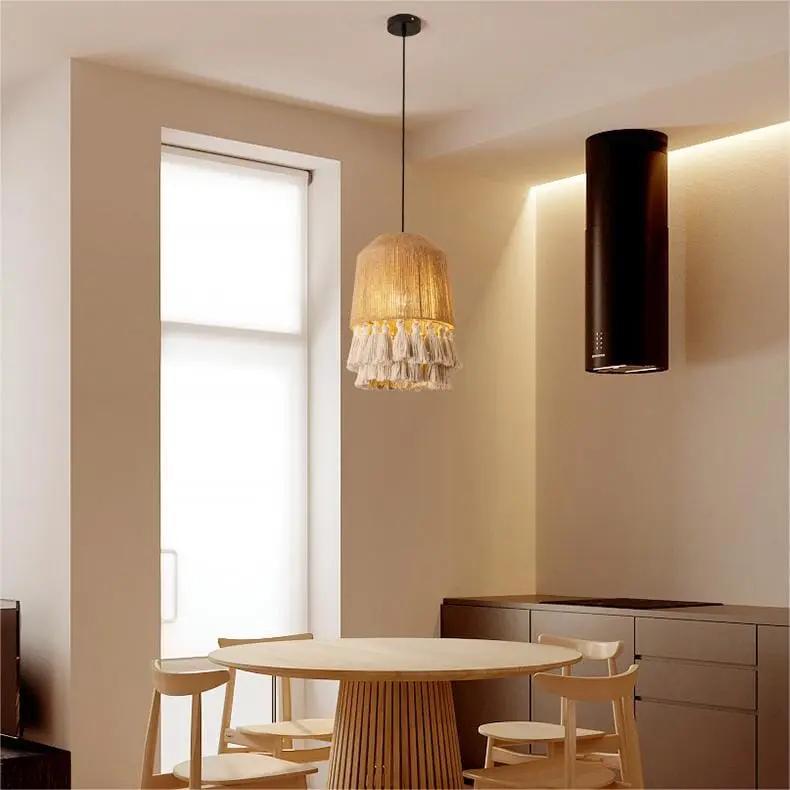 Lightsin Bohemian Creative Tassel Handmade Hemp Rope Pendant Light - House Comfort