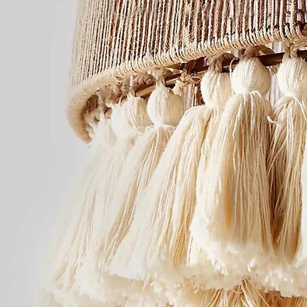 Lightsin Bohemian Creative Tassel Handmade Hemp Rope Pendant Light - House Comfort
