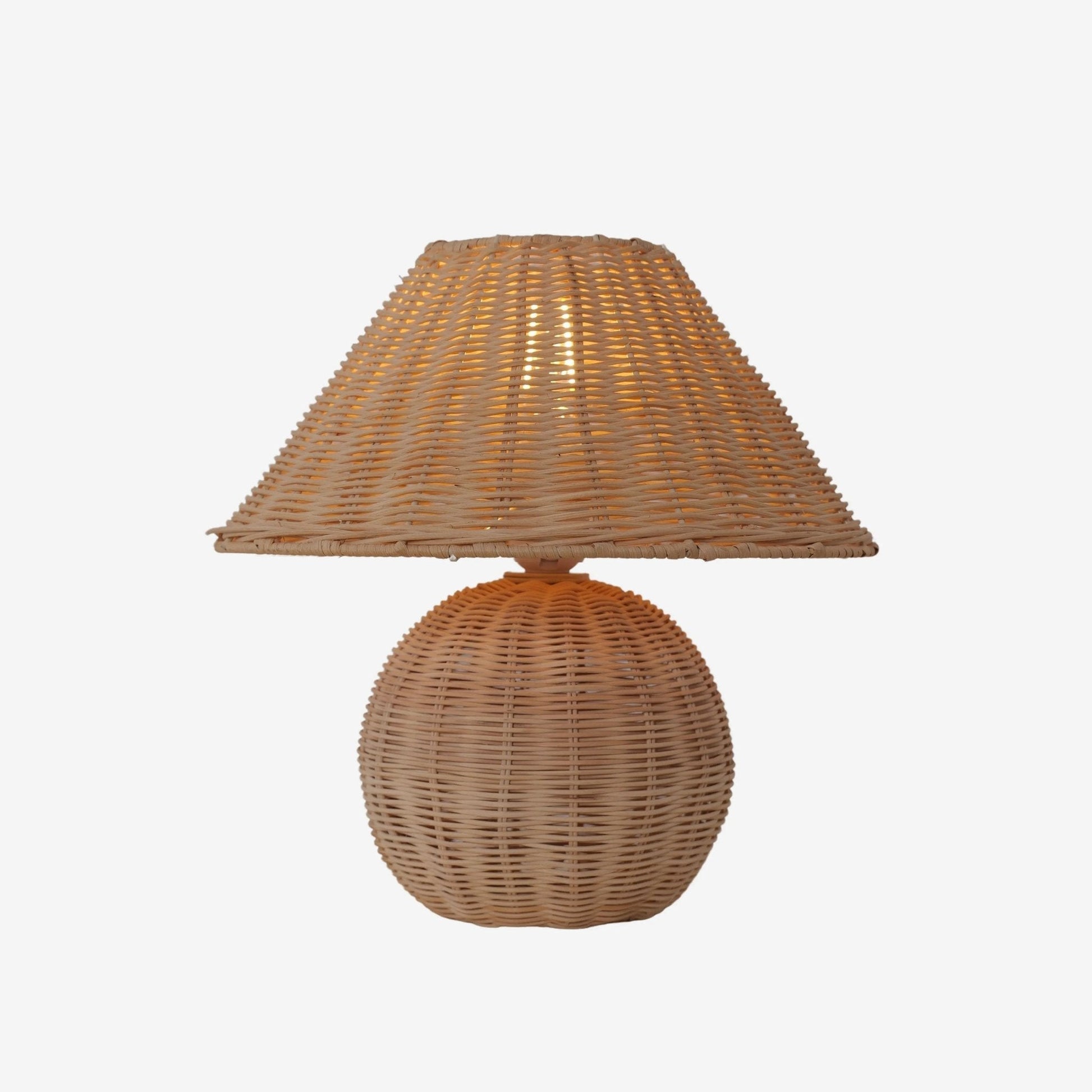 Lightsin Bohemian Rattan Table Lamp Handcrafted Natural Lighting - House Comfort
