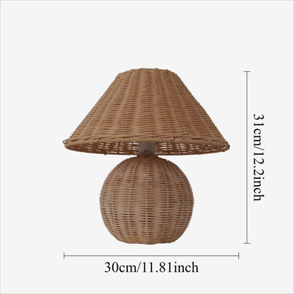 Lightsin Bohemian Rattan Table Lamp Handcrafted Natural Lighting - House Comfort