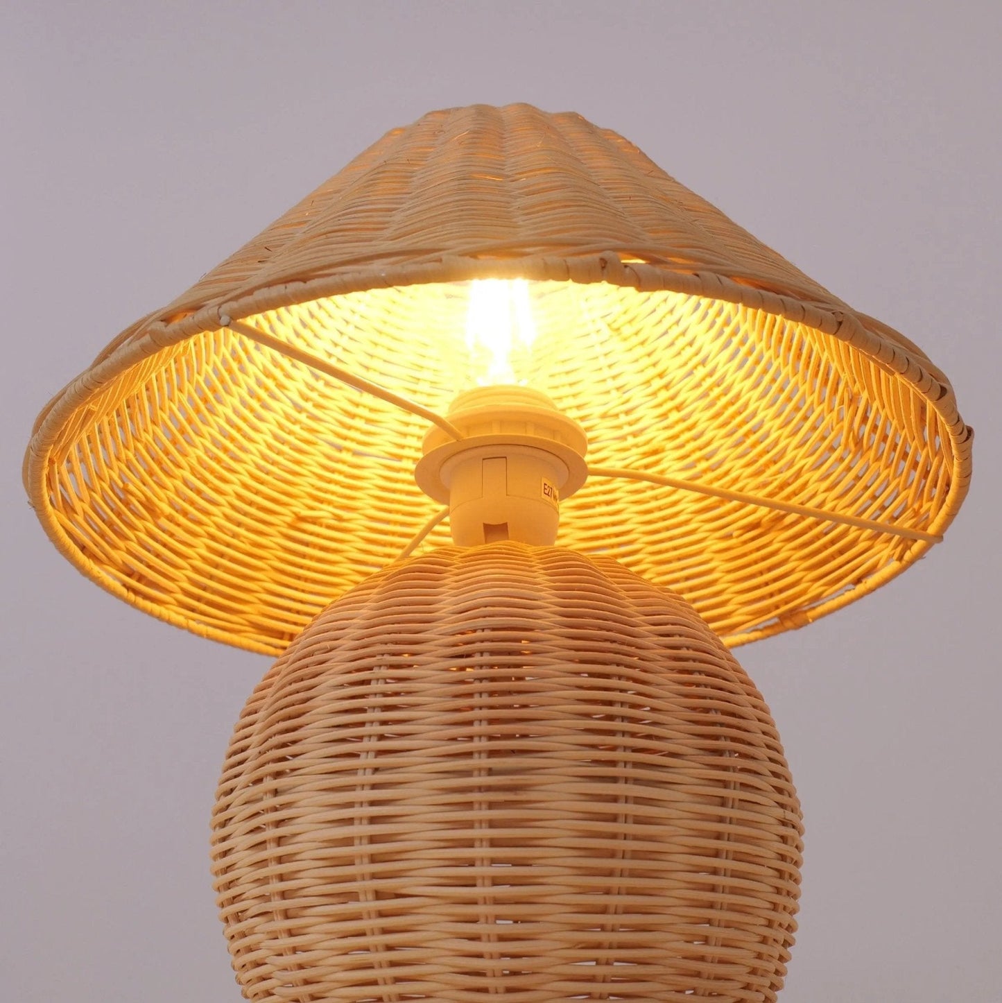 Lightsin Bohemian Rattan Table Lamp Handcrafted Natural Lighting - House Comfort