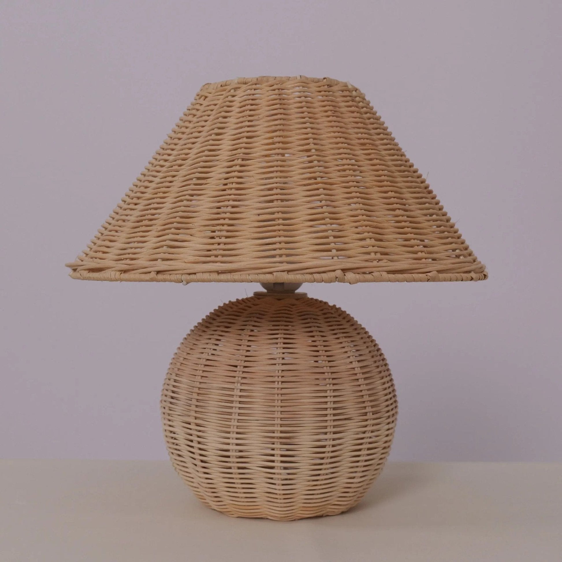Lightsin Bohemian Rattan Table Lamp Handcrafted Natural Lighting - House Comfort