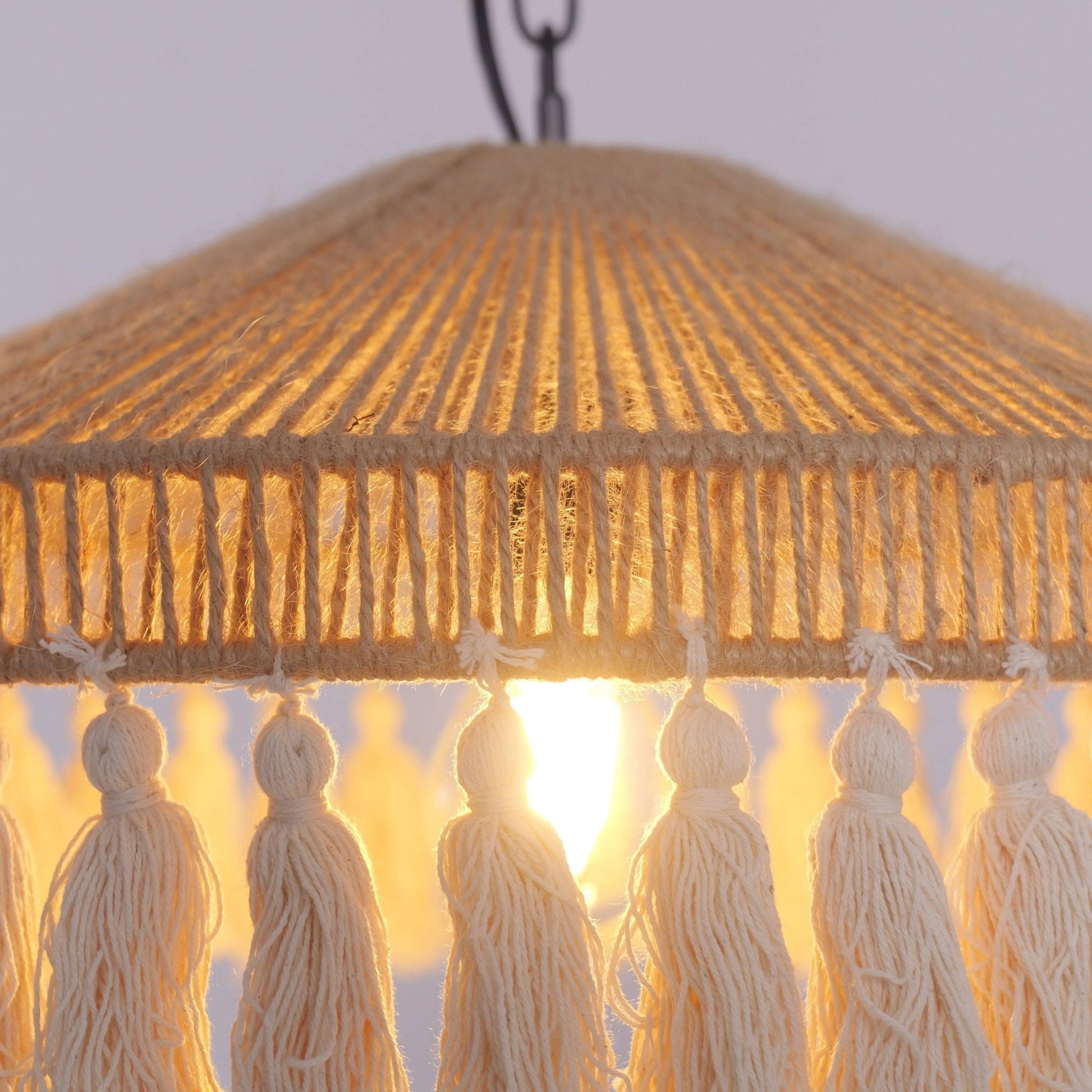 Lightsin Bohemian Style Handcrafted Woven Hemp Rope Hanging Pendant Lights - House Comfort