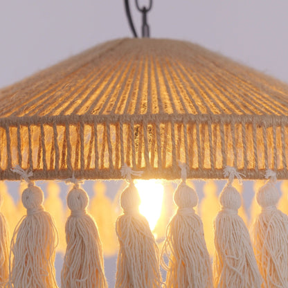 Lightsin Bohemian Style Handcrafted Woven Hemp Rope Hanging Pendant Lights - House Comfort