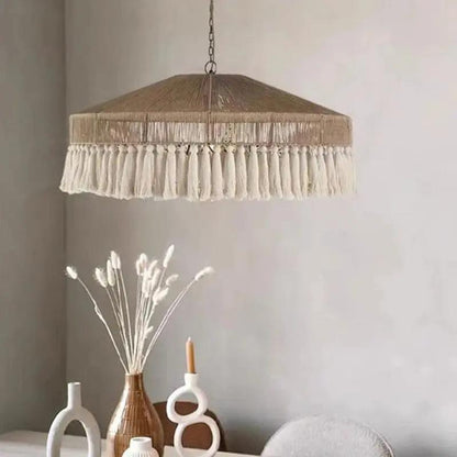 Lightsin Bohemian Style Handcrafted Woven Hemp Rope Hanging Pendant Lights - House Comfort