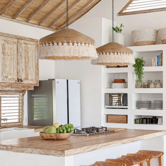 Lightsin Bohemian Style Handcrafted Woven Hemp Rope Hanging Pendant Lights - House Comfort