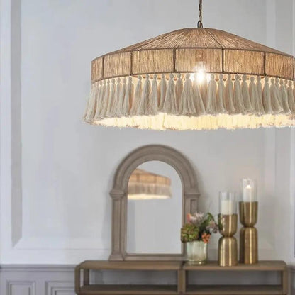 Lightsin Bohemian Style Handcrafted Woven Hemp Rope Hanging Pendant Lights - House Comfort