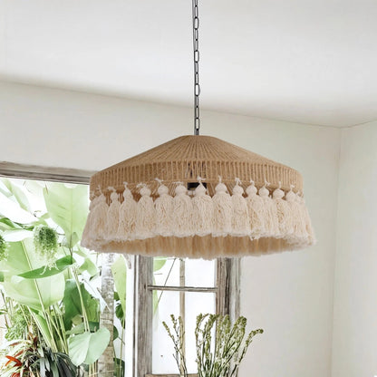 Lightsin Bohemian Style Handcrafted Woven Hemp Rope Hanging Pendant Lights - House Comfort