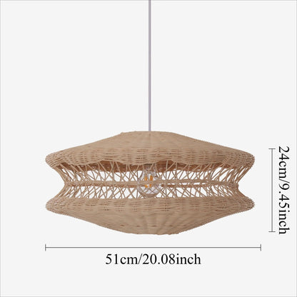 Lightsin Bohemian Wicker Hanging Lamp with Layered Woven Structure - House Comfort