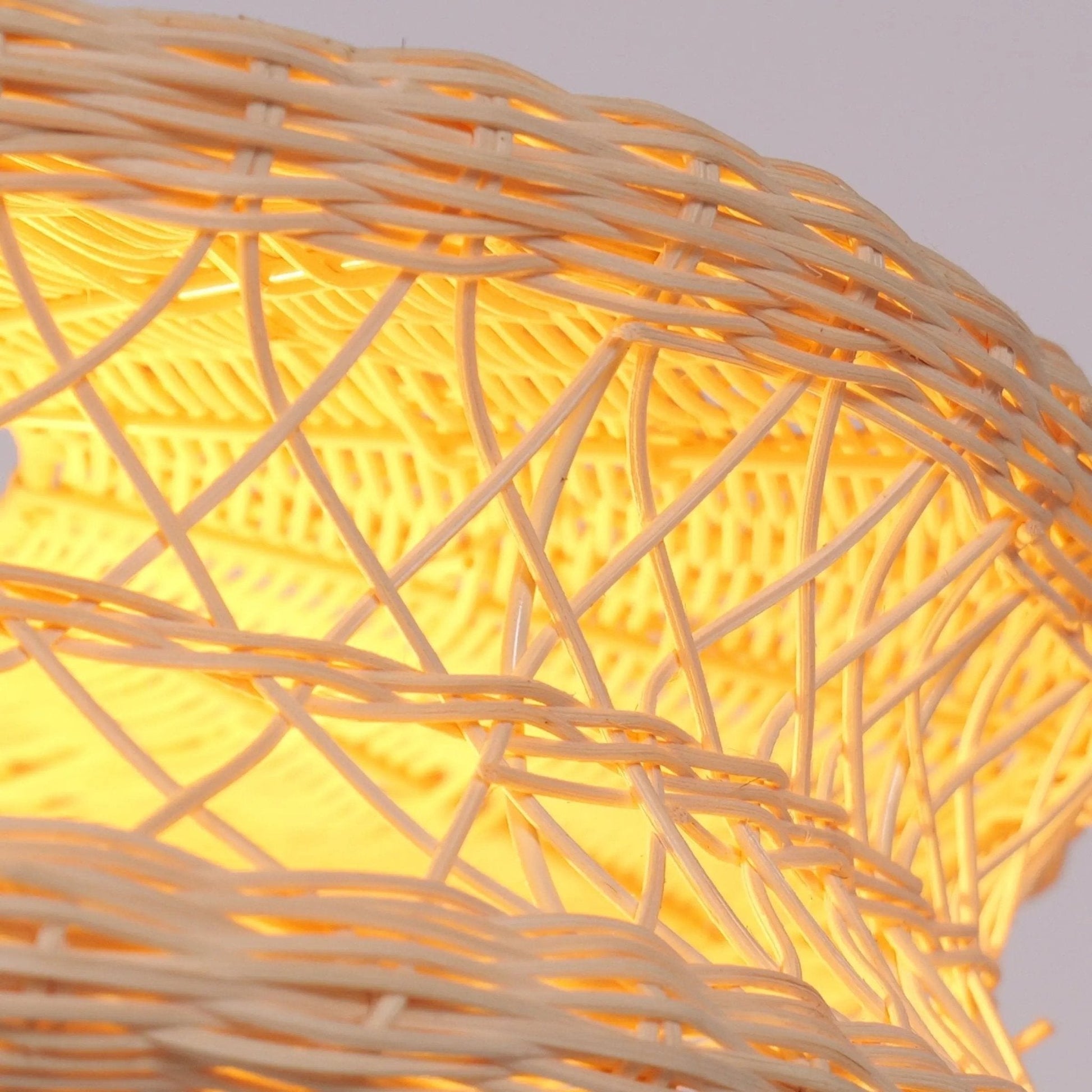 Lightsin Bohemian Wicker Hanging Lamp with Layered Woven Structure - House Comfort