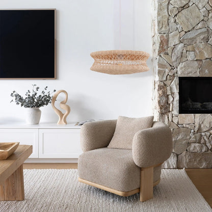 Lightsin Bohemian Wicker Hanging Lamp with Layered Woven Structure - House Comfort