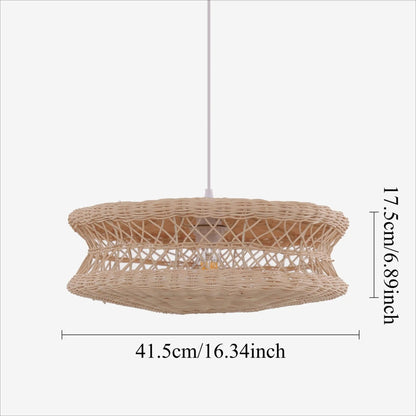 Lightsin Bohemian Wicker Hanging Lamp with Layered Woven Structure - House Comfort
