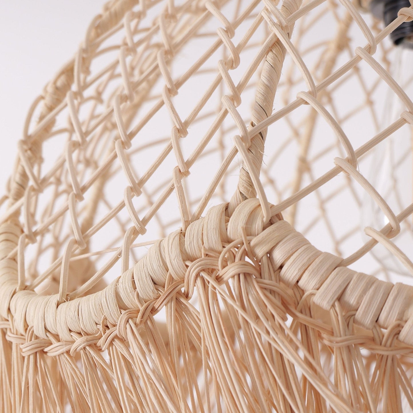 Lightsin Bohemian Woven Rattan Dome Pendant Light for Cozy Interiors - House Comfort