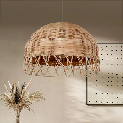 Lightsin Boho Half Sphere Rattan Pendant Light - House Comfort