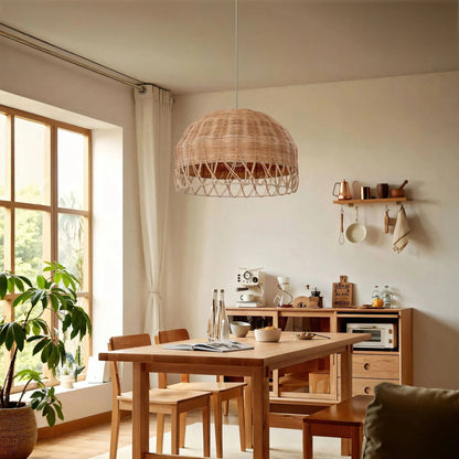 Lightsin Boho Half Sphere Rattan Pendant Light - House Comfort