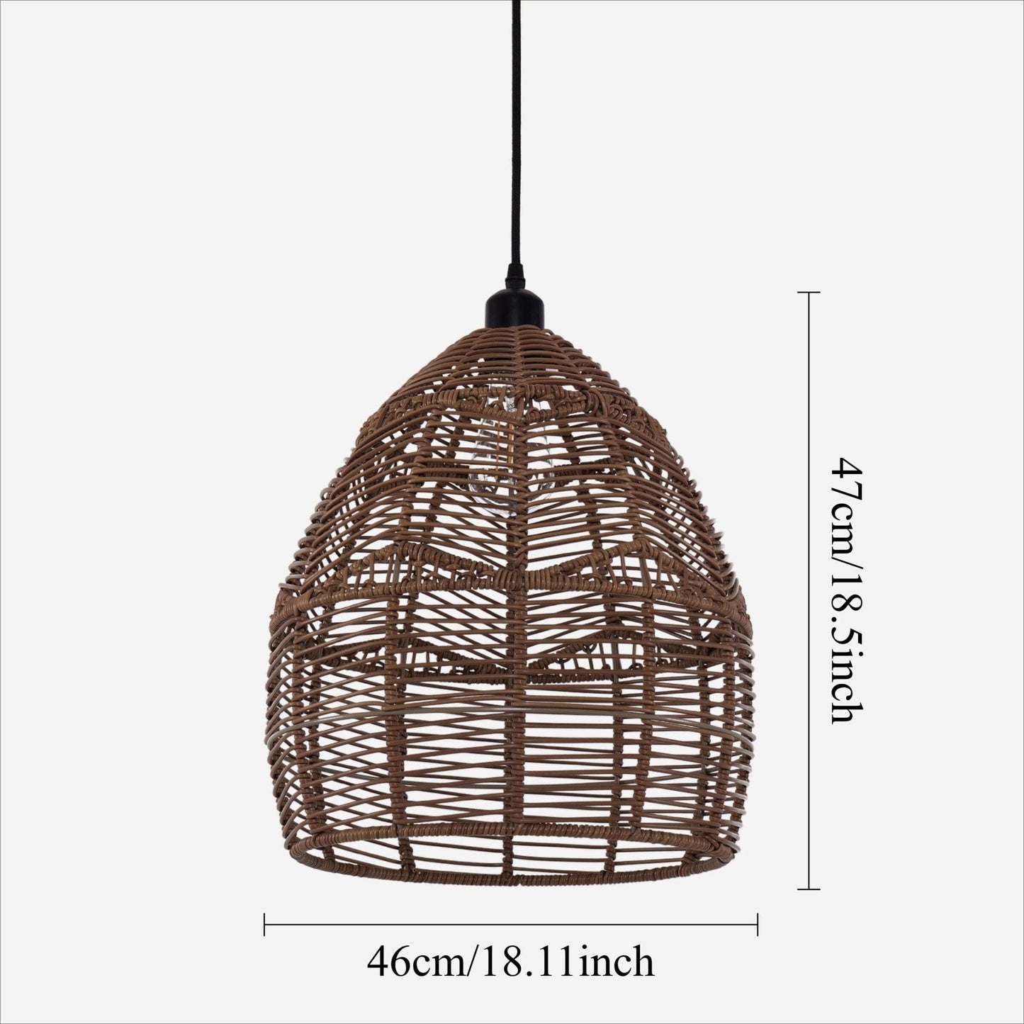 Lightsin Boho Rattan Pendant Light – Handwoven Wicker Ceiling Light Fixture for Living Room, Kitchen, and Bohemian Interiors - House Comfort