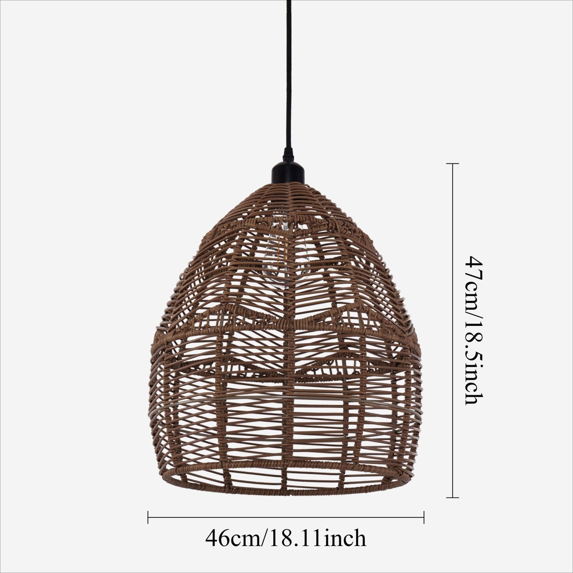 Lightsin Boho Rattan Pendant Light – Handwoven Wicker Ceiling Light Fixture for Living Room, Kitchen, and Bohemian Interiors - House Comfort