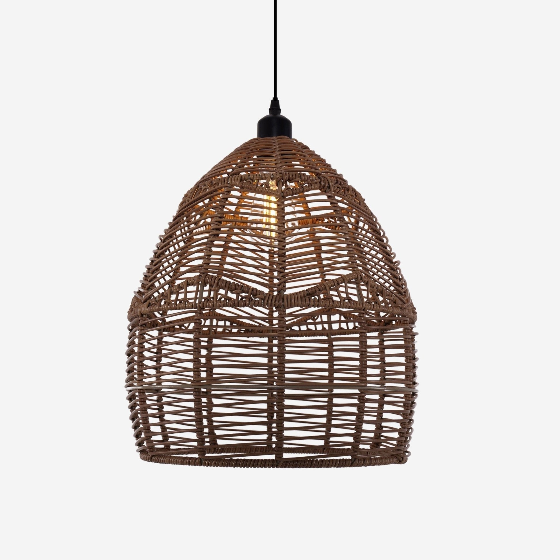 Lightsin Boho Rattan Pendant Light – Handwoven Wicker Ceiling Light Fixture for Living Room, Kitchen, and Bohemian Interiors - House Comfort