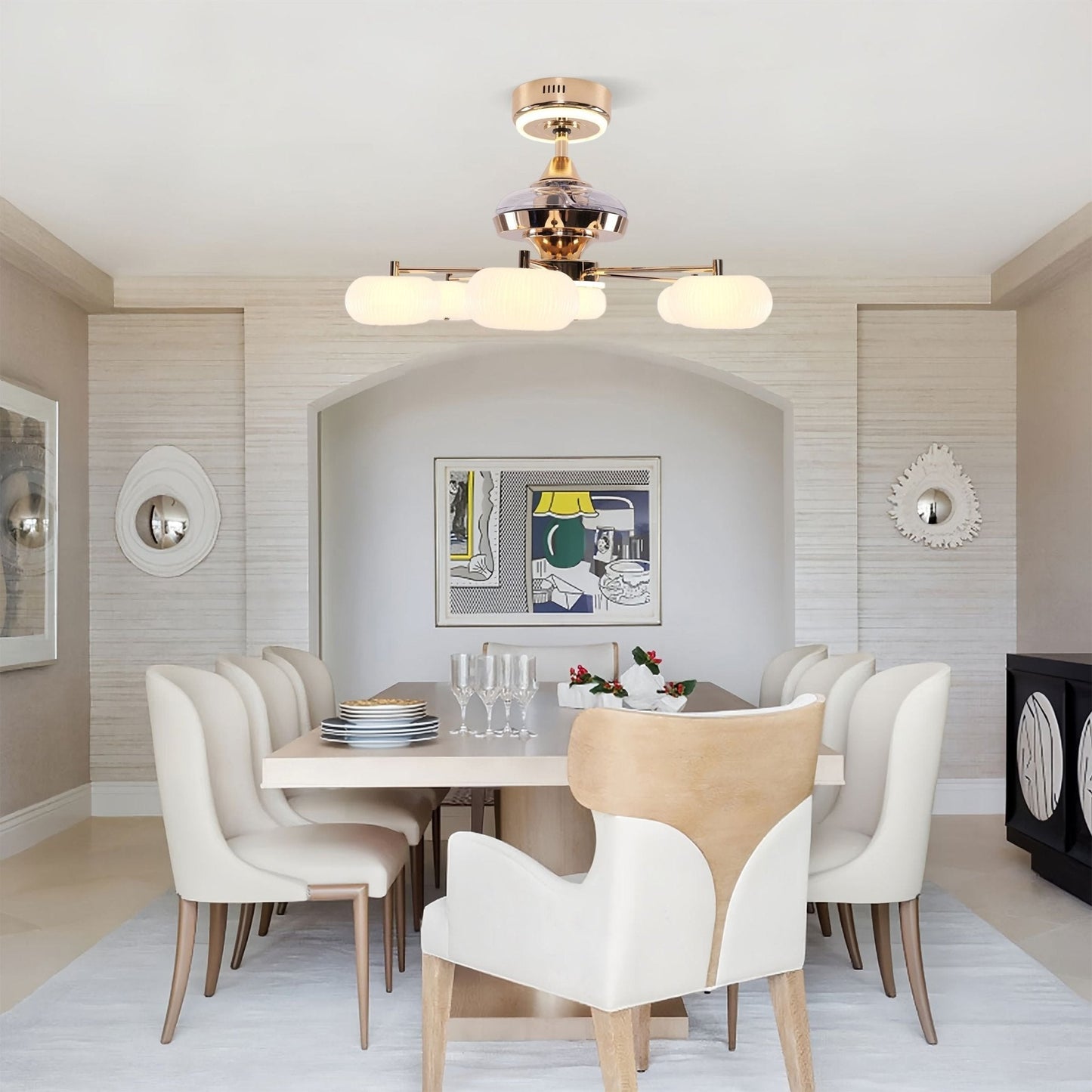 Lightsin Ceiling Fan Light with 6 - Speed Control in Copper and Acrylic - House Comfort