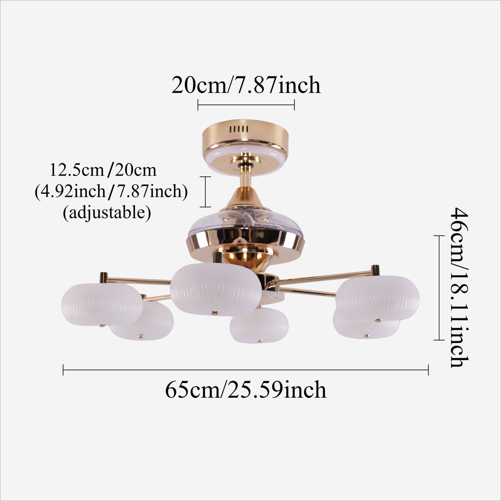Lightsin Ceiling Fan Light with 6 - Speed Control in Copper and Acrylic - House Comfort