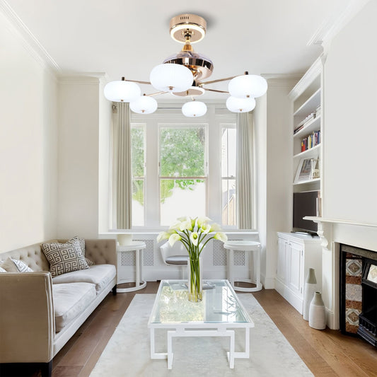 Lightsin Ceiling Fan Light with 6 - Speed Control in Copper and Acrylic - House Comfort