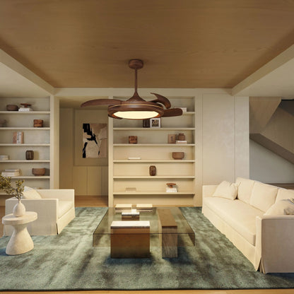 Lightsin Ceiling Fan with Light Copper Halo and Sleek Acrylic Design - House Comfort