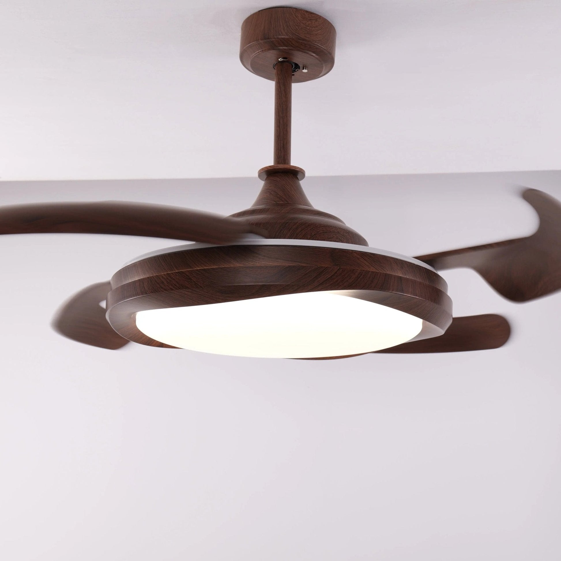 Lightsin Ceiling Fan with Light Copper Halo and Sleek Acrylic Design - House Comfort