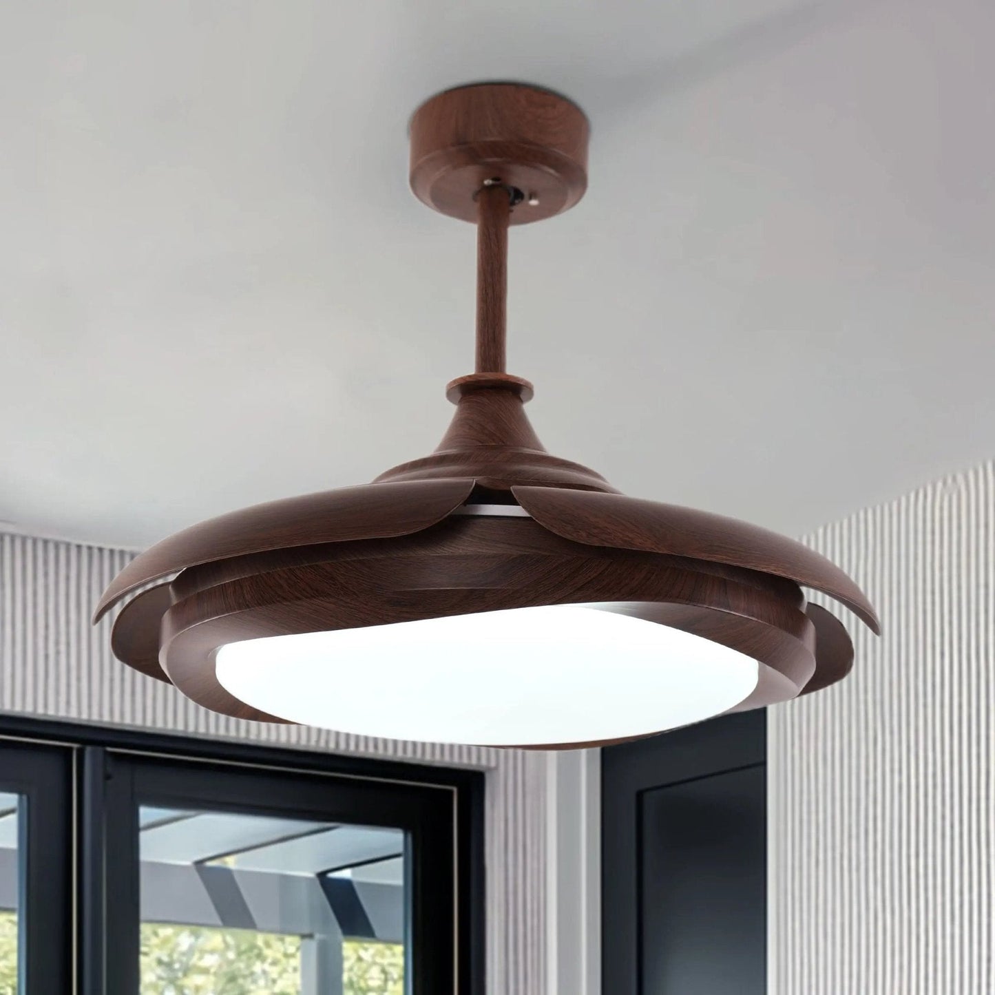 Lightsin Ceiling Fan with Light Copper Halo and Sleek Acrylic Design - House Comfort