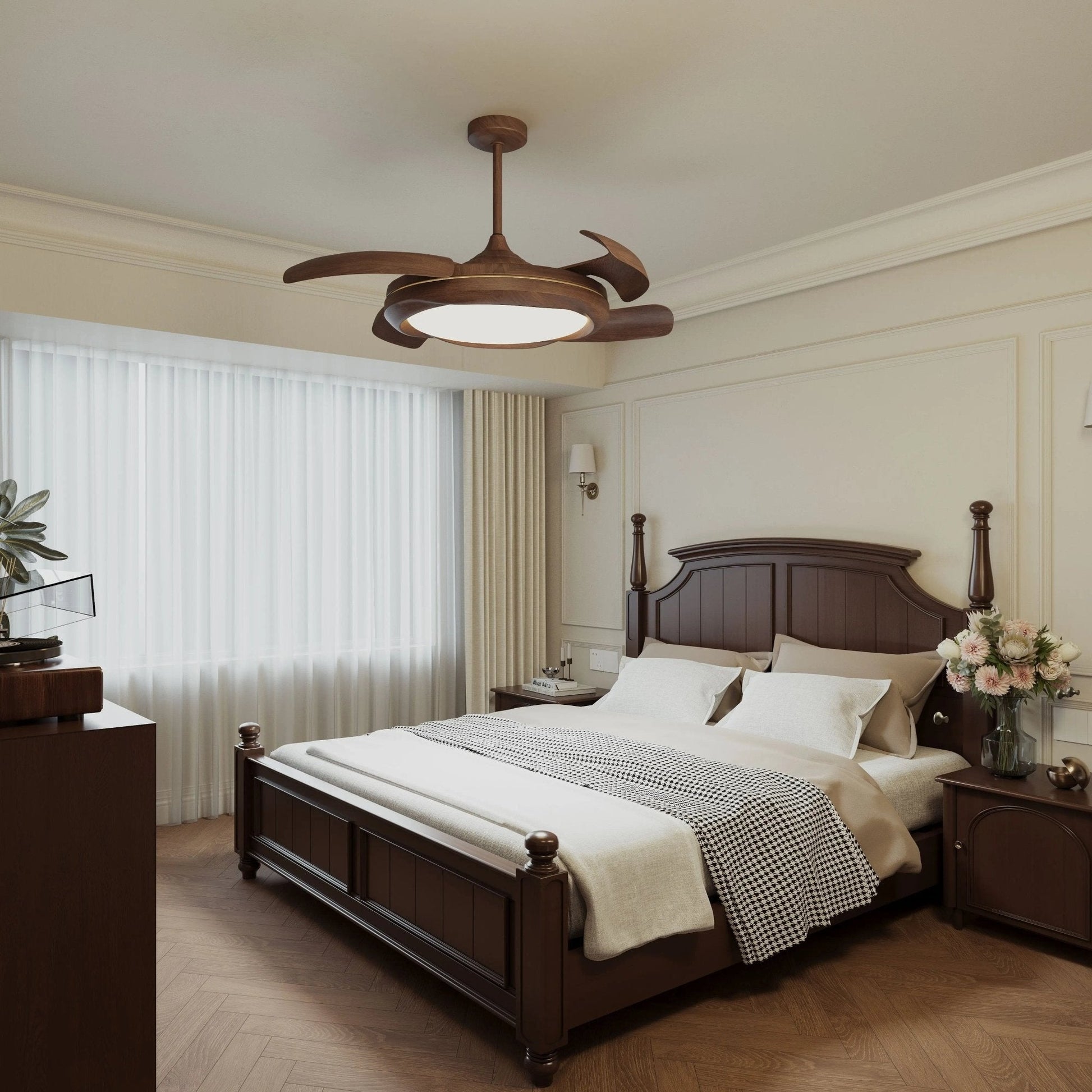 Lightsin Ceiling Fan with Light Copper Halo and Sleek Acrylic Design - House Comfort