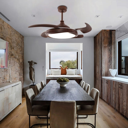 Lightsin Ceiling Fan with Light Copper Halo and Sleek Acrylic Design - House Comfort