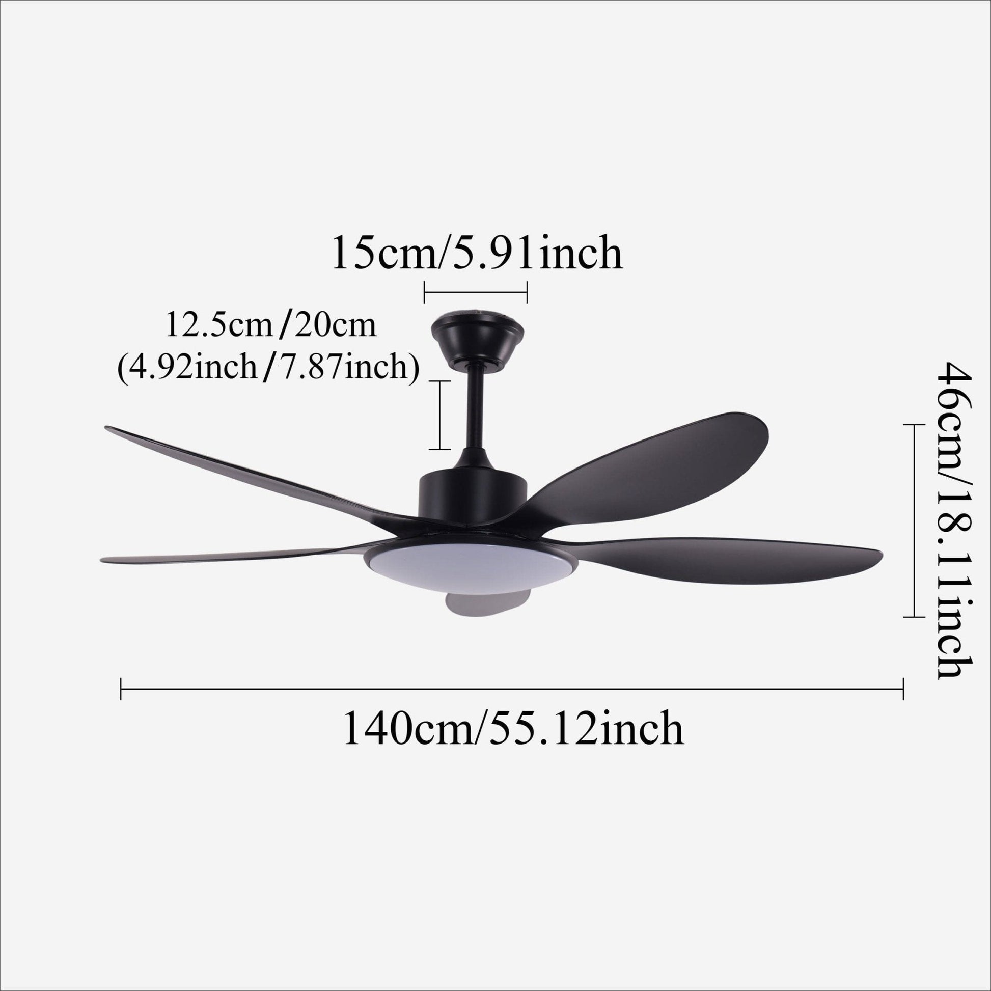 Lightsin Ceiling Fan with Light Low - Noise 5 - Blade Fan Light with Adjustable Speeds and Timer - House Comfort