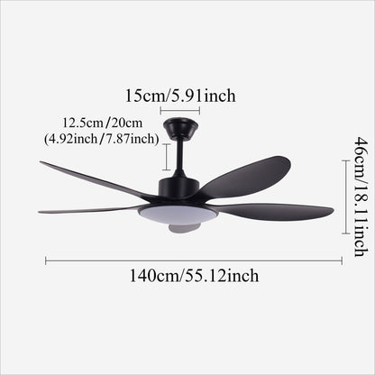 Lightsin Ceiling Fan with Light Low - Noise 5 - Blade Fan Light with Adjustable Speeds and Timer - House Comfort