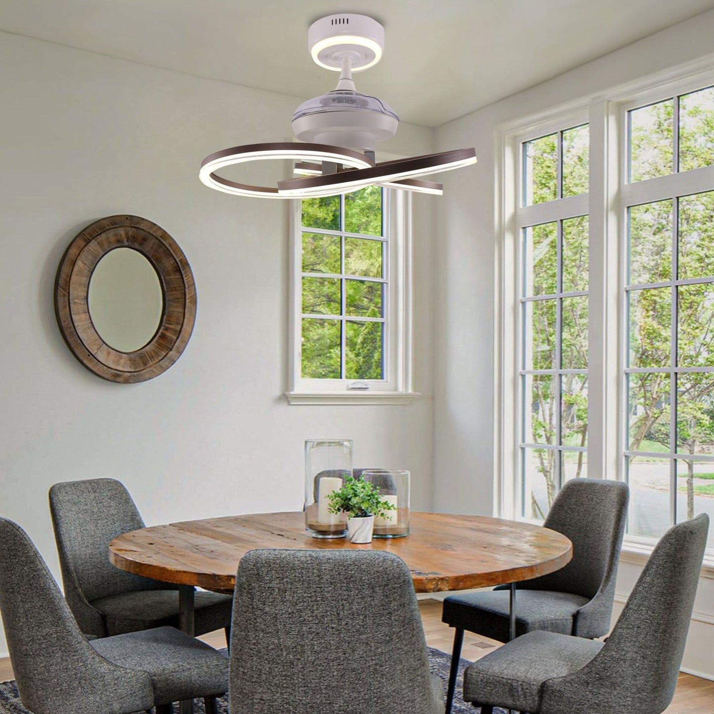 Lightsin Ceiling Fan with Light Quiet Copper Aluminum Fan Light with Remote Timer Control - House Comfort