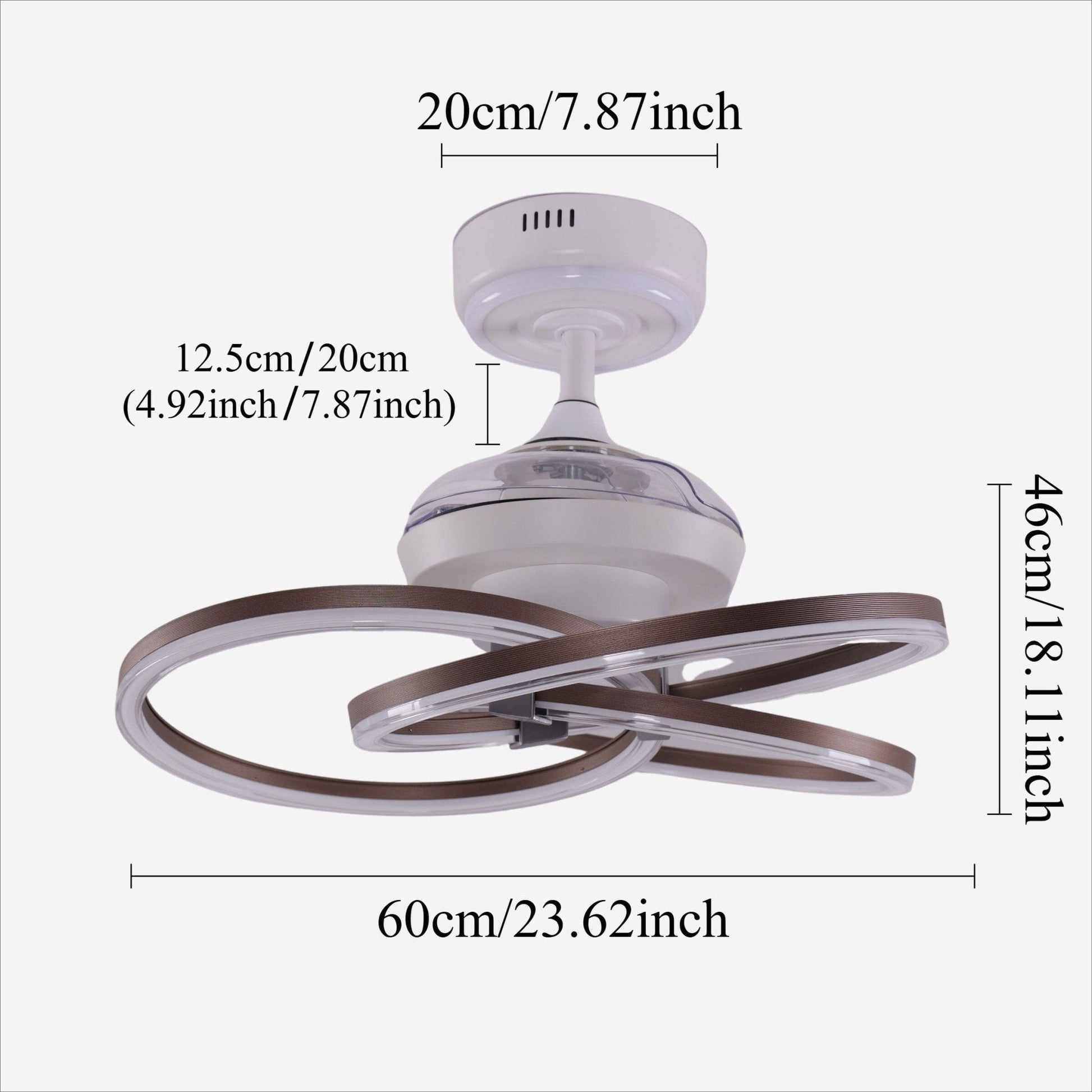 Lightsin Ceiling Fan with Light Quiet Copper Aluminum Fan Light with Remote Timer Control - House Comfort