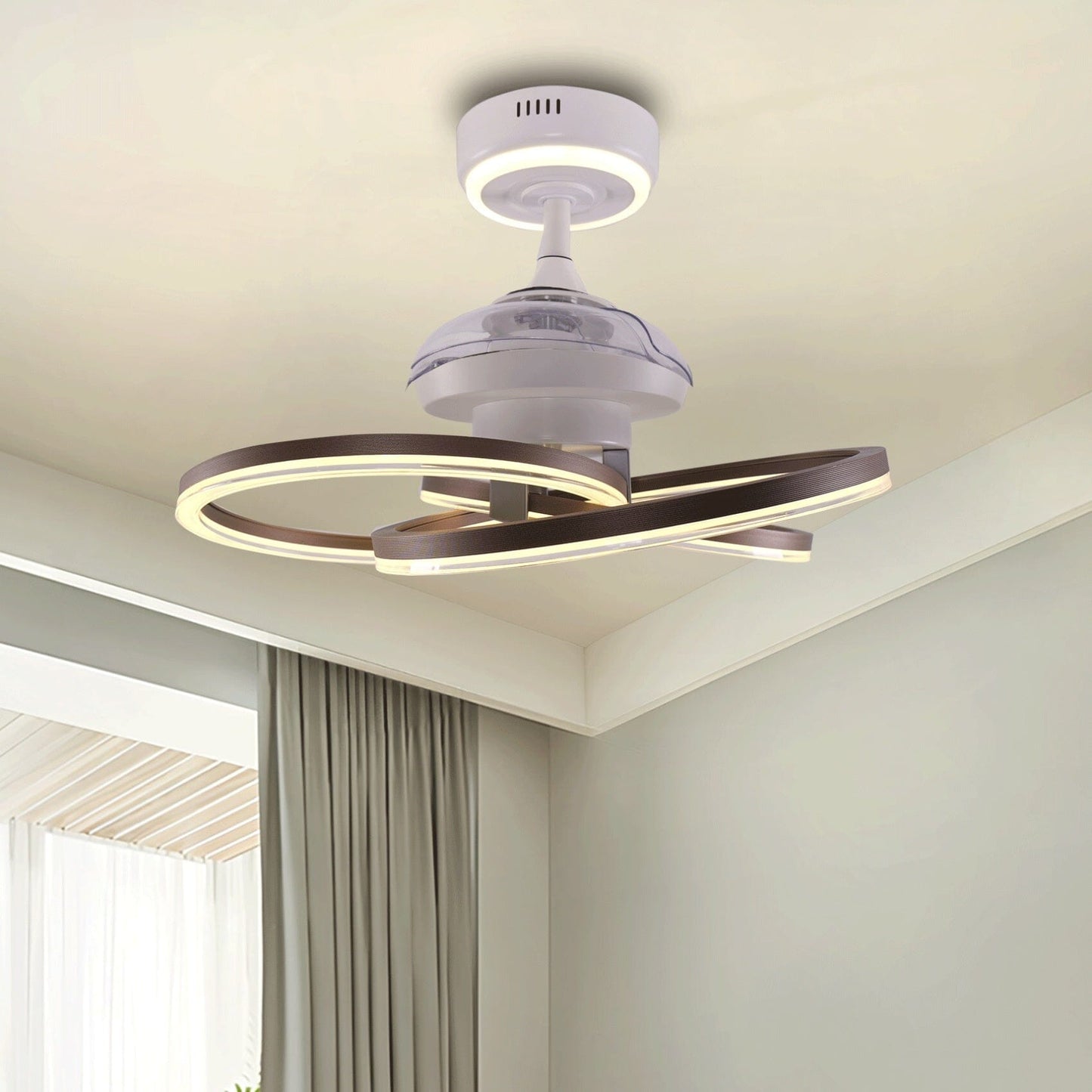Lightsin Ceiling Fan with Light Quiet Copper Aluminum Fan Light with Remote Timer Control - House Comfort