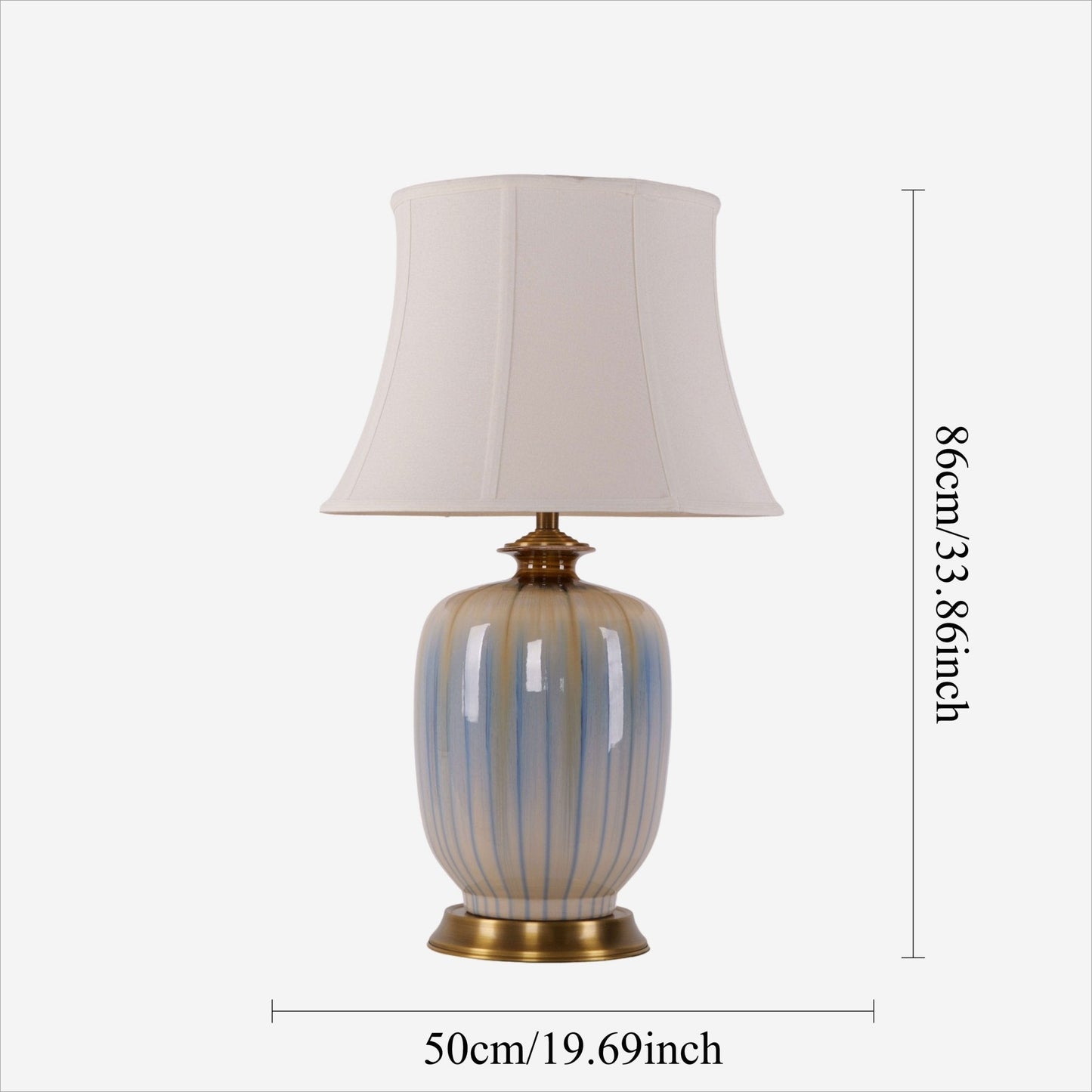 Lightsin Ceramic Table Lamp Artisan Blue Brushed Glaze Decorative Lighting - House Comfort