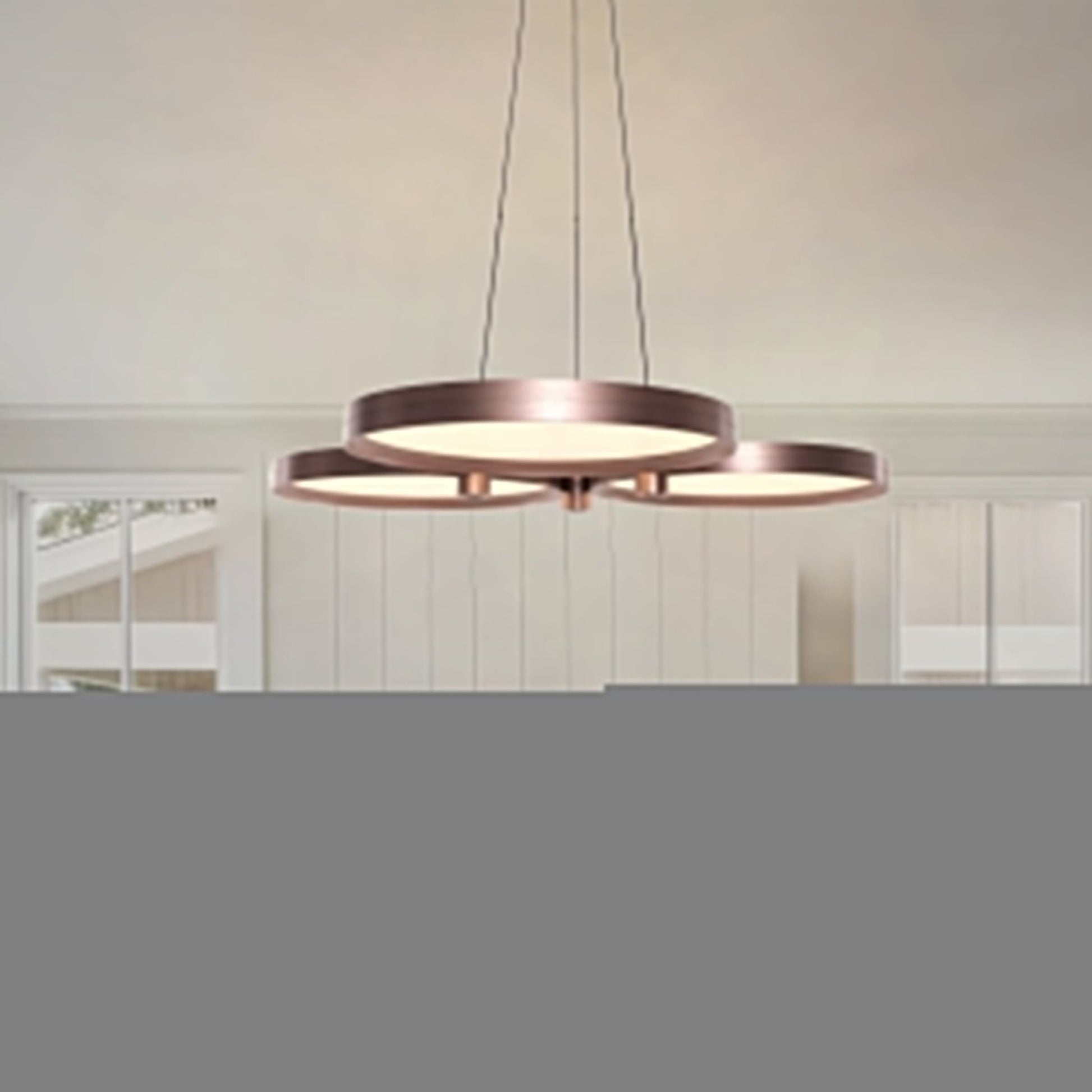 Lightsin Champagne Gold Triple - Ring Stepless Dimming Pendant Light - House Comfort