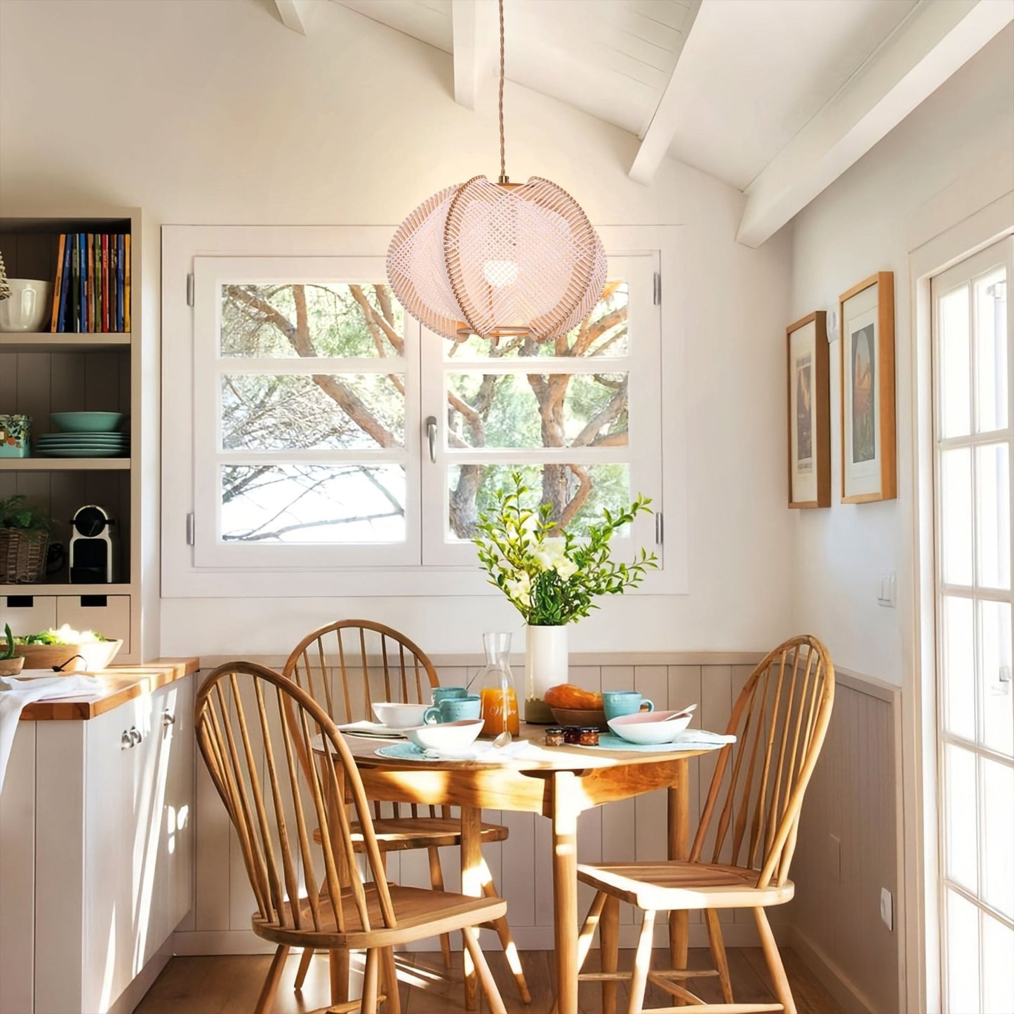 Lightsin Charming Ceiling Light Rustic Elegance with Paper Rope - House Comfort