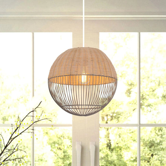 Lightsin Chic Rattan and Metal Pendant Light for Kitchen - House Comfort