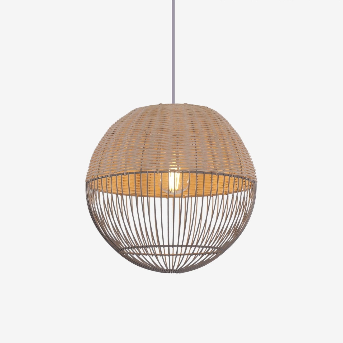 Lightsin Chic Rattan and Metal Pendant Light for Kitchen - House Comfort