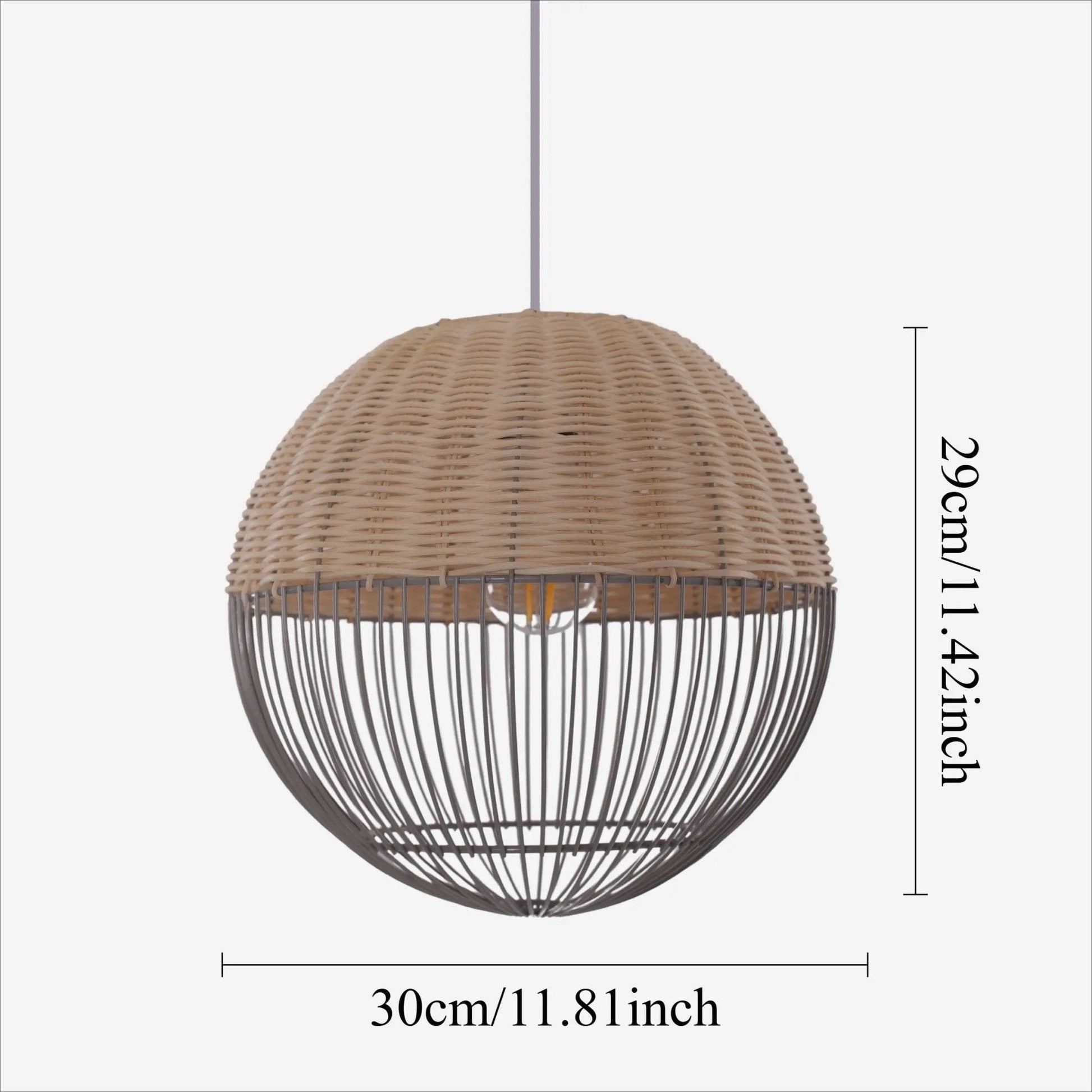 Lightsin Chic Rattan and Metal Pendant Light for Kitchen - House Comfort