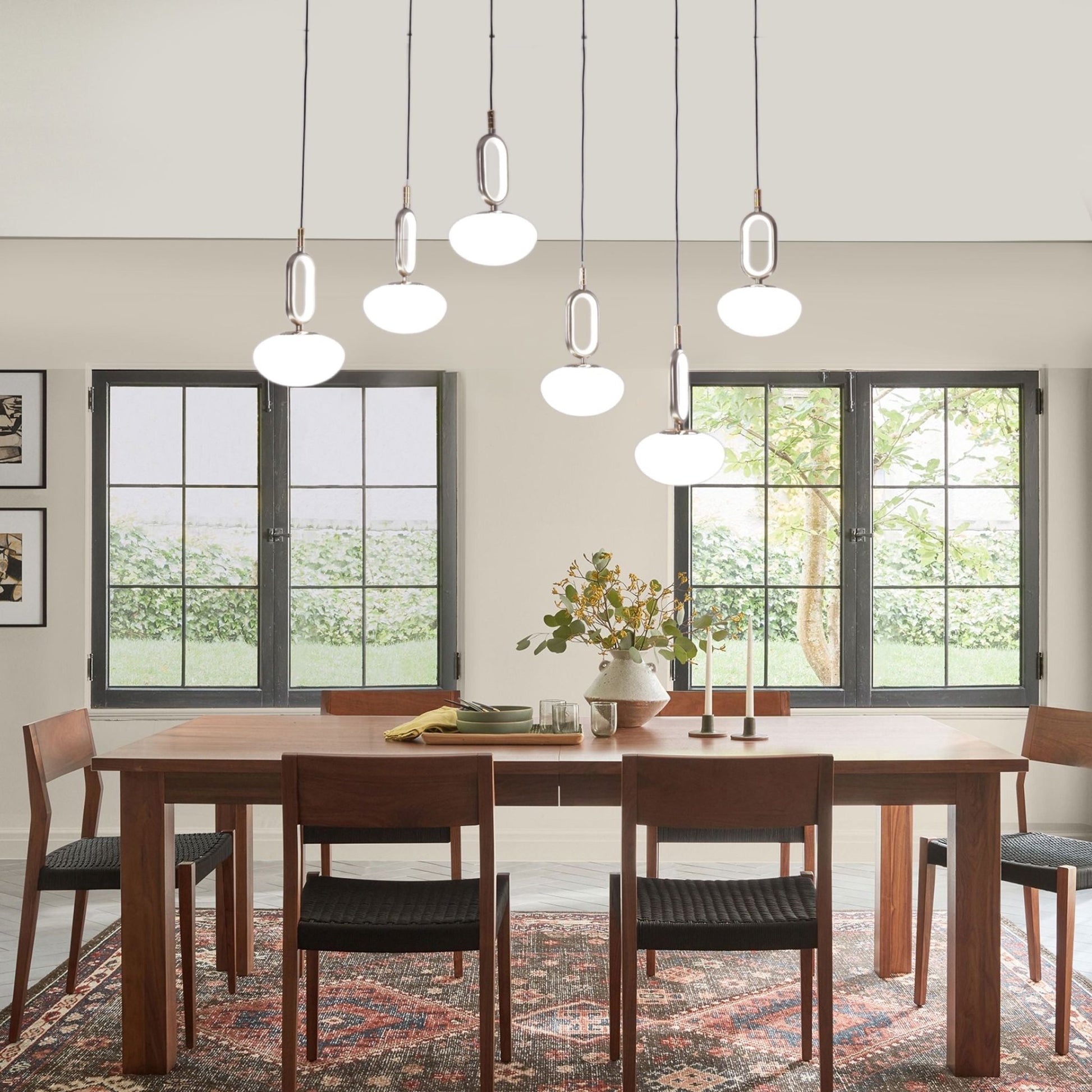 Lightsin Cloud Glass Pendant Light with Tri - Colour LED and Metal Frame - House Comfort