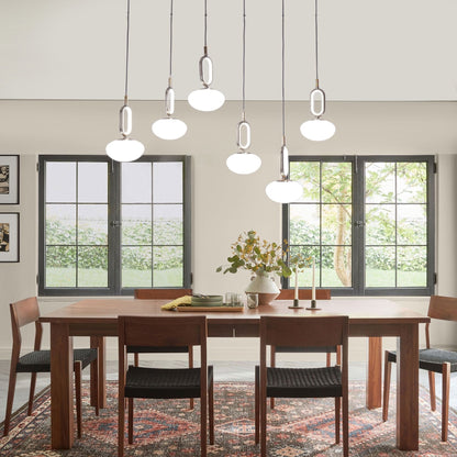 Lightsin Cloud Glass Pendant Light with Tri - Colour LED and Metal Frame - House Comfort