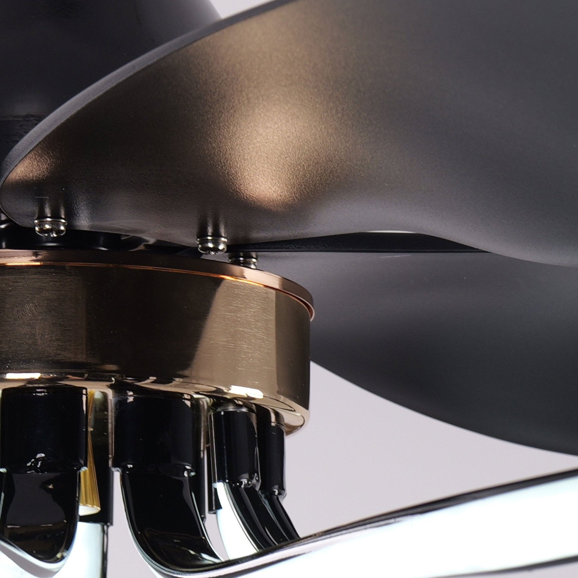 Lightsin Contemporary Black Aluminum Ceiling Fan Light for Living Rooms - House Comfort