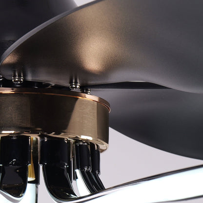 Lightsin Contemporary Black Aluminum Ceiling Fan Light for Living Rooms - House Comfort