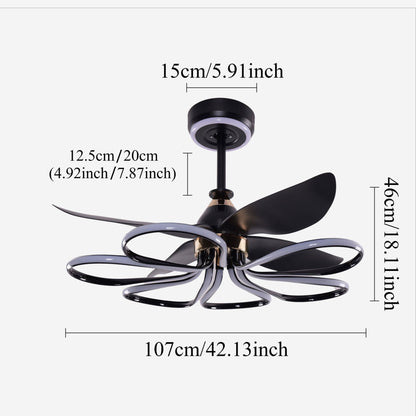 Lightsin Contemporary Black Aluminum Ceiling Fan Light for Living Rooms - House Comfort