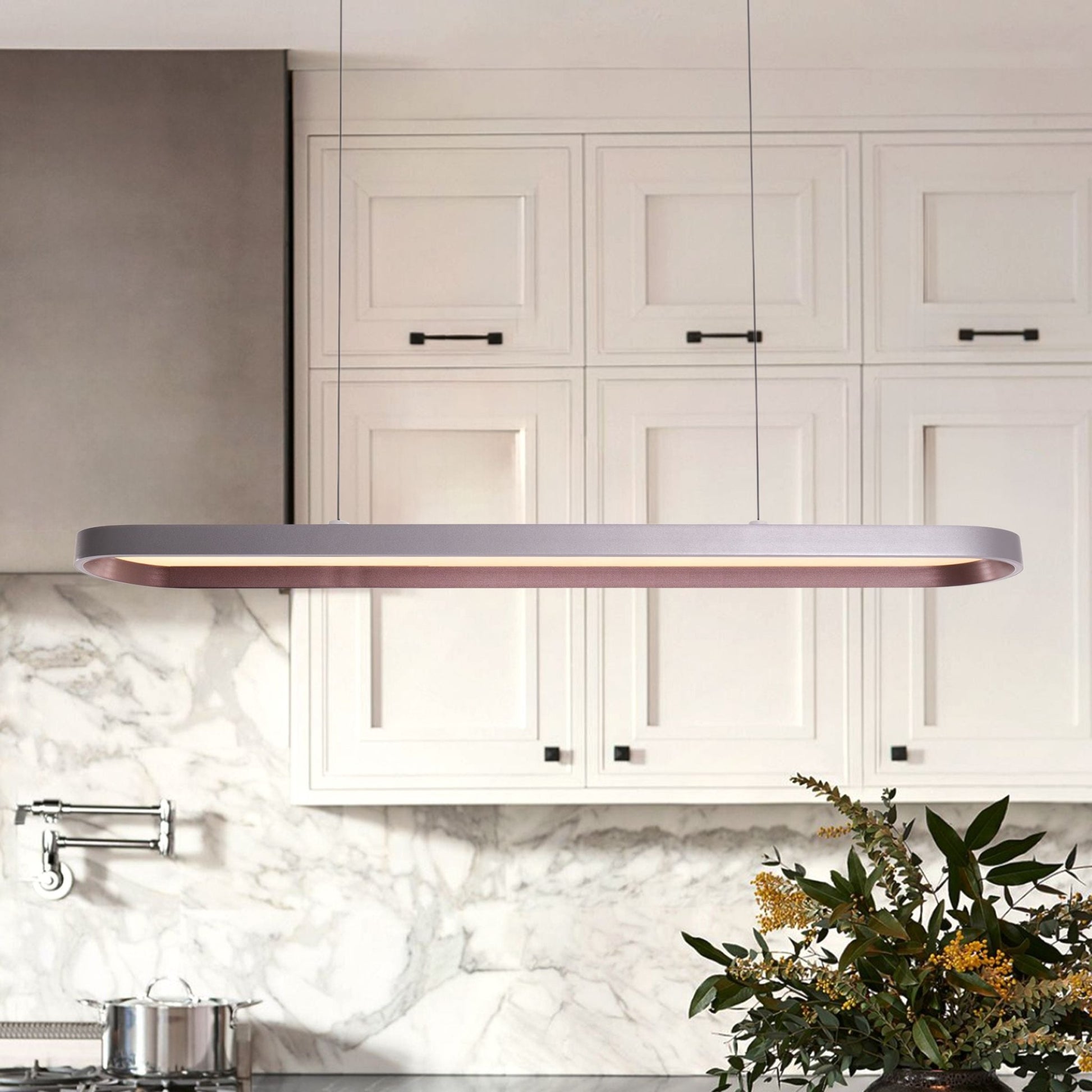 Lightsin Contemporary Gray - Brown Elliptical Dimmable Pendant Light - House Comfort