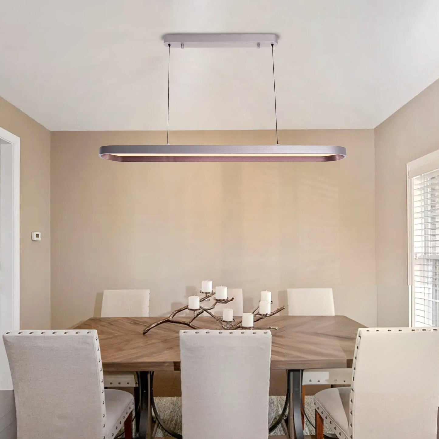 Lightsin Contemporary Gray - Brown Elliptical Dimmable Pendant Light - House Comfort